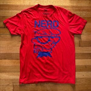 Cartoon Network Dexters Laboratory NERD Red Shirt Mens Size Large Animated